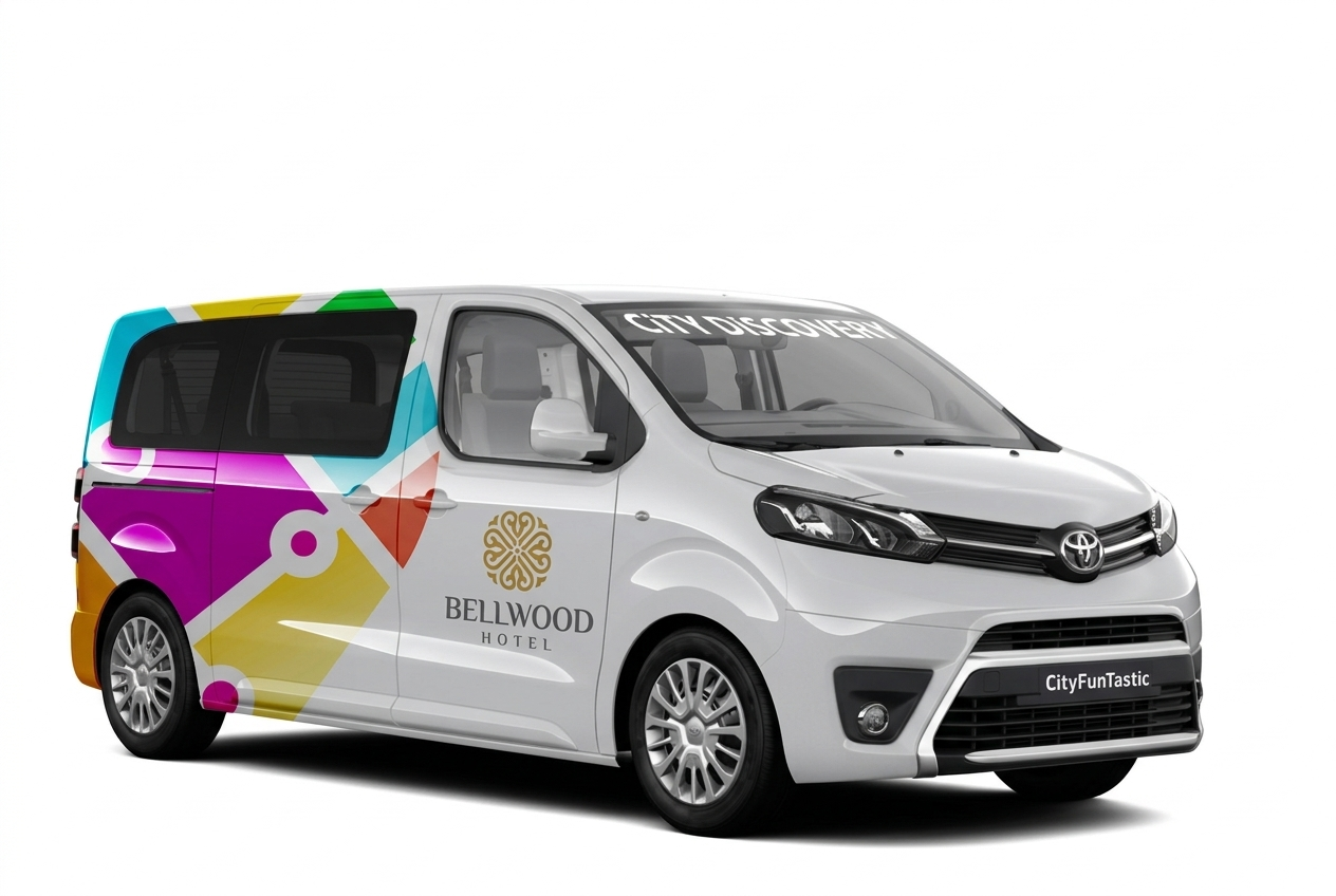 Toyota Proace personalizada para una operación CityFunTastic Signature de un hotel en Puerto Vallarta.